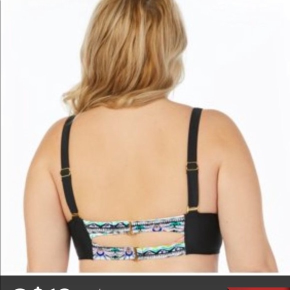 Raisins Curve Boho Printed Plus Sized Bikini Top - Picture 2 of 3